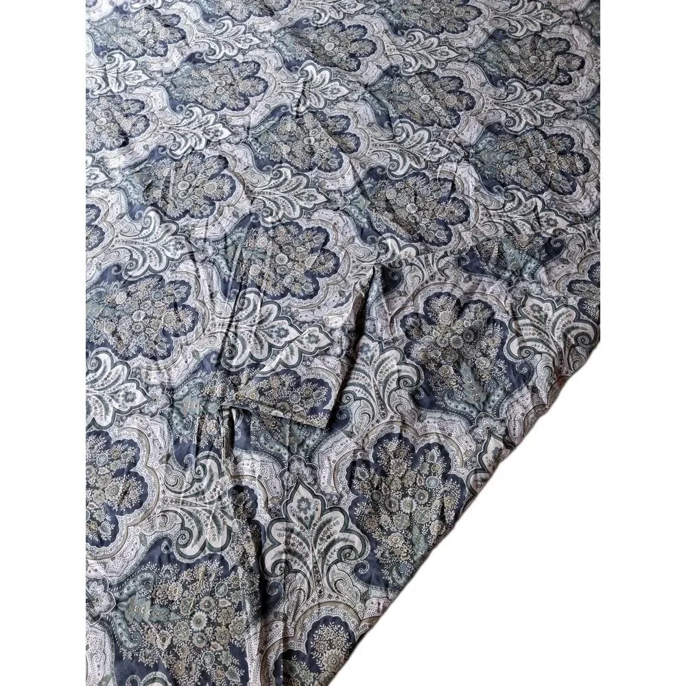 Pottery Barn Jordana Blue Paisley 100% Cotton  Duvet Cover Queen